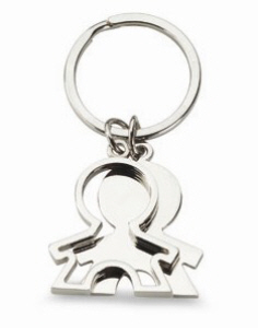 Porte-Clefs Double Silhouettes "Garçon"