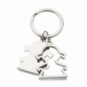 Porte Clefs Double Silhouette "Fillette"