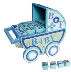 Présentoir "Landau Baby Bleu" + 24 Boîtes