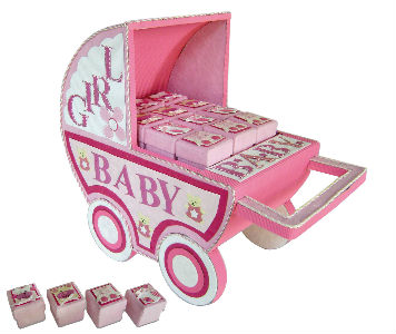 Présentoir "Landau Baby Rose" + 24 Boîtes